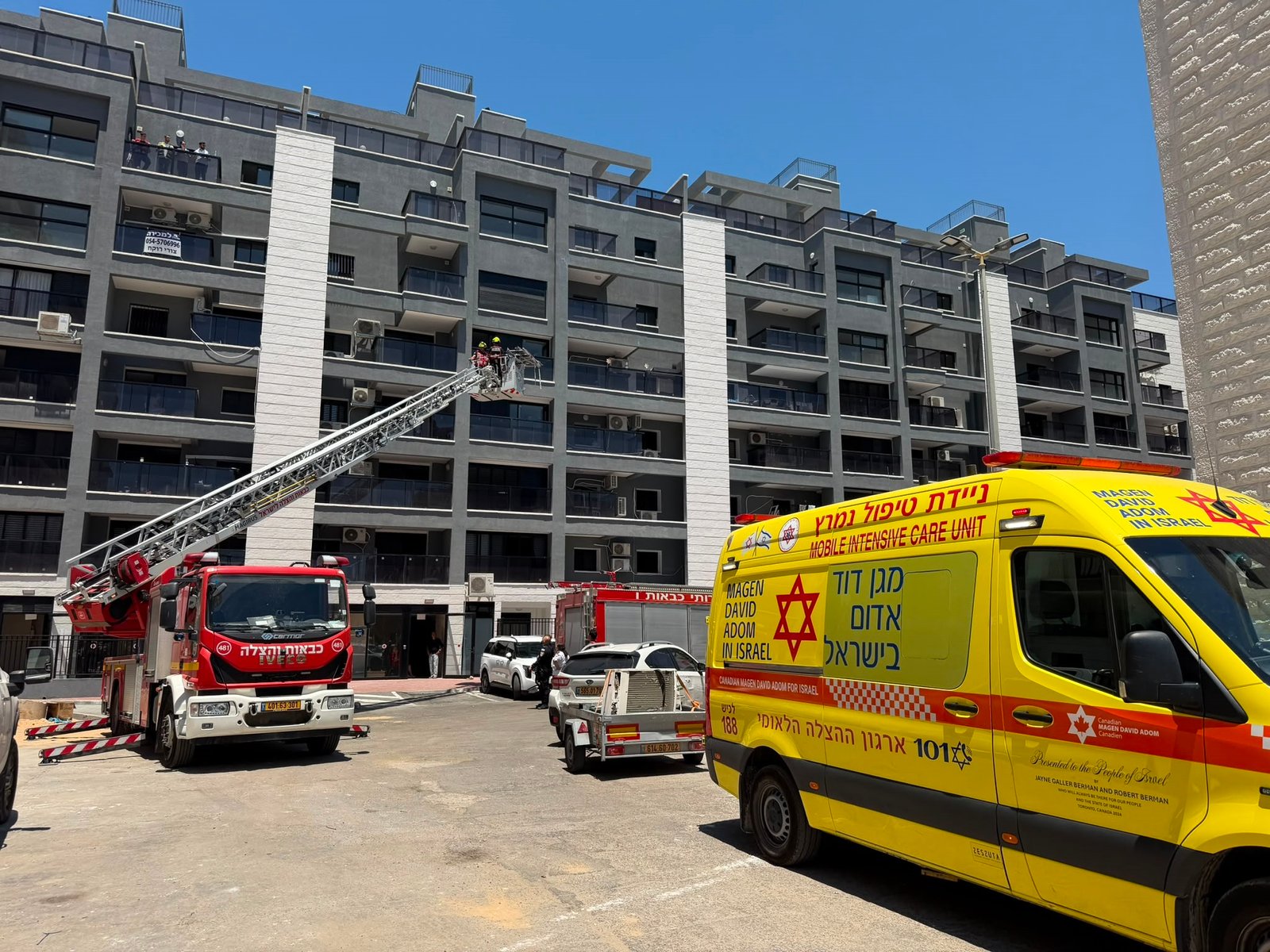 אשדוד : פועל נפצע בינוני בנפילה מגובה בזמן עבודתו